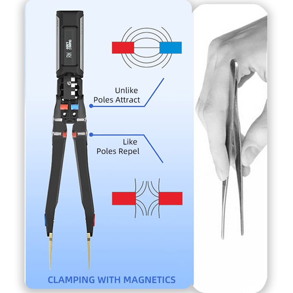 MINIWARE DT71 LCR Meter Tweezer, Digital Tweezer Tester, Electronic Component Analyzer, Tester for SMD/Resistor/Capacitor/Inductance/Voltage/Frequency/Diode, Automatic Component Recognition