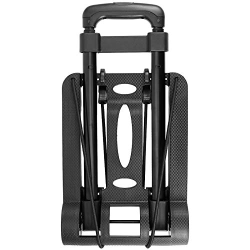 HOZEON Folding Hand Truck, 55 Lbs 25 KG Heavy Duty Solid Construction Utility Cart for Luggage, Lightweight Compact Portable Fold Up Dolly for Luggage, Travel, Shopping Moving, Office, Black