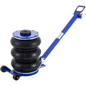 vevor air jack, 5 ton/11000 lbs triple bag air jack, lift up to 15.75 inch, 3-5s fast lifting air bag jack for cars with adjustable long handle (blue)