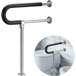 botabay handicap grab bars rails 23.6 inch toilet handrails bathroom safety bar stainless steel hand support rail for seniors elderly disabled mounted bath grips (23.6in)