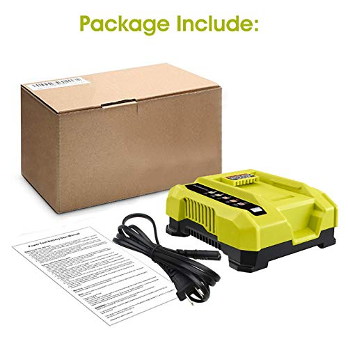 Rapid Charger Compatible with Ryobi 40V Lithium Battery OP4015 OP4026 OP4026A OP4030 OP4040 OP4050 OP4050A OP4060 OP40261 OP40301 OP40401 OP40501 OP40601 OP401 40 Volt Lithium Ion Battery Charger