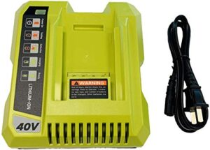 rapid charger compatible with ryobi 40v lithium battery op4015 op4026 op4026a op4030 op4040 op4050 op4050a op4060 op40261 op40301 op40401 op40501 op40601 op401 40 volt lithium ion battery charger