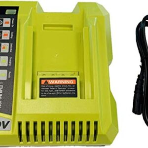 Rapid Charger Compatible with Ryobi 40V Lithium Battery OP4015 OP4026 OP4026A OP4030 OP4040 OP4050 OP4050A OP4060 OP40261 OP40301 OP40401 OP40501 OP40601 OP401 40 Volt Lithium Ion Battery Charger