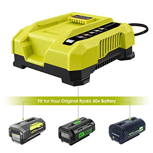 Rapid Charger Compatible with Ryobi 40V Lithium Battery OP4015 OP4026 OP4026A OP4030 OP4040 OP4050 OP4050A OP4060 OP40261 OP40301 OP40401 OP40501 OP40601 OP401 40 Volt Lithium Ion Battery Charger