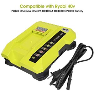 Rapid Charger Compatible with Ryobi 40V Lithium Battery OP4015 OP4026 OP4026A OP4030 OP4040 OP4050 OP4050A OP4060 OP40261 OP40301 OP40401 OP40501 OP40601 OP401 40 Volt Lithium Ion Battery Charger