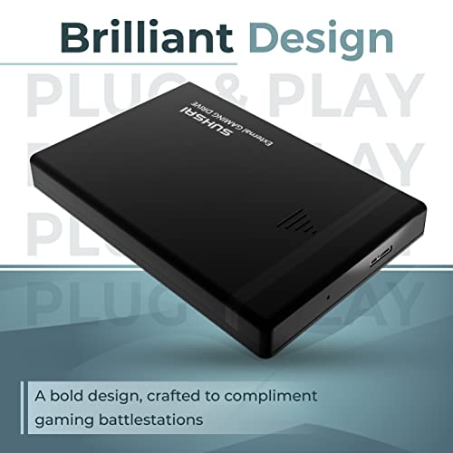 Sushai Gaming hardrive 320GB Portable External Hard Drive USB 3.0 Storage Drive 2.5 HDD Compatible with Laptop Computer, Xbox, MAC, PS4, chromebook - Black