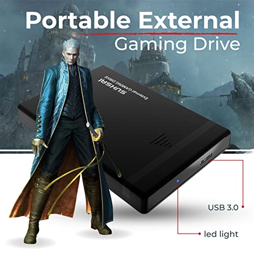 Sushai Gaming hardrive 320GB Portable External Hard Drive USB 3.0 Storage Drive 2.5 HDD Compatible with Laptop Computer, Xbox, MAC, PS4, chromebook - Black