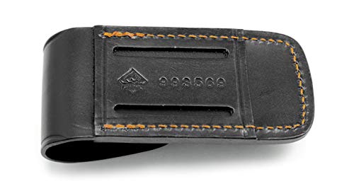 Puma German Black Leather Belt Pouch/Sheath for Folding Knives (5" Folder)