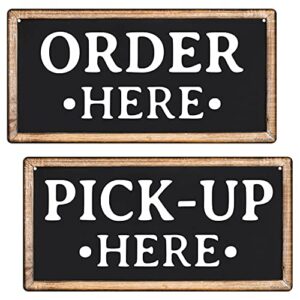 atx custom signs - order here and pick up here signs 2 pack black and white