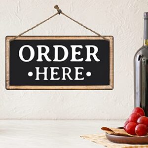 ATX CUSTOM SIGNS - Order Here and Pick Up Here Signs 2 Pack Black and White