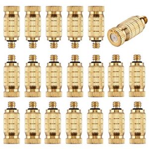cozycabin 20pcs brass misting nozzles high pressure misting water mister nozzle, for garden outdoor misting system, 0.016" orifice (0.4mm) thread unc 10/24