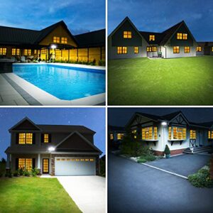 Onforu 100W Dusk to Dawn Led Outdoor Light, 9000LM Exterior Flood Security Lights, IP65 Waterproof 3 Adjustable Heads Security Lights Fixture, 6500K White Floodlights for Garage, Patio, Yard