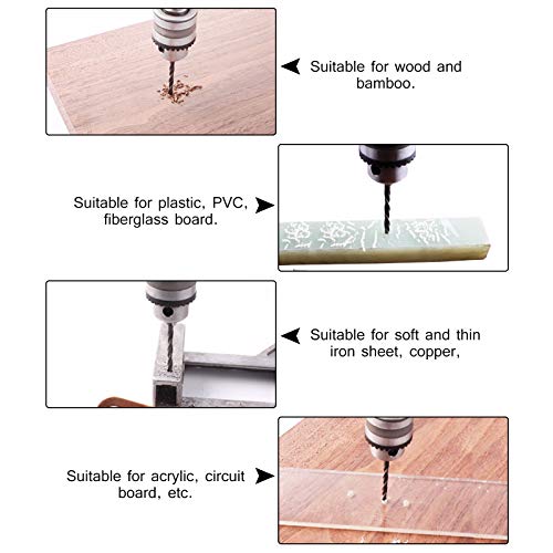 OCR Hand Drill Manual Crank Drill 1/4 inch (0.6mm-6mm) Precision Chucks Hand Drill With 2Pcs Drill Bit Set for Wood Plastic Acrylic Circuit Board Punching