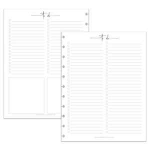 betternote to do list refill pages for discbound notebooks, fits levenger circa, big happy planner, staples arc, tul, talia (modern- 25 sheets, 11-disc, 8.5"x11")