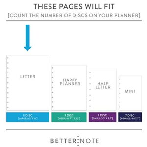 BetterNote To Do List Refill Pages for Discbound Notebooks, Fits Levenger Circa, Big Happy Planner, Staples Arc, TUL, Talia (Modern- 25 Sheets, 11-Disc, 8.5"x11")