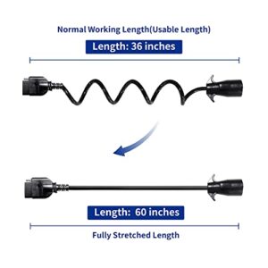 Oyviny 7 Way Round to 5 Way Flat Coiled Trailer Plug Adapter 7 Pin to 5 Pin Trailer Coiled Wiring Adapter Full Length 5 Foot (60 inches)