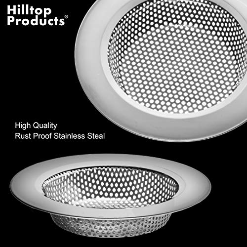 2 Pack - 4.5" Top / 3" Basket - Kitchen Sink Drain Strainer Large Basket Food Catcher. Stainless Steel