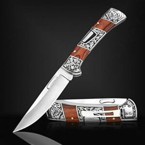 nedfoss folding pocket knife for men, temperament gentleman's knife with back lock and pocket clip, elegent cool knives collection gift for all