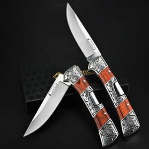 NedFoss Folding Pocket Knife for Men, Temperament Gentleman's Knife with Back Lock and Pocket Clip, Elegent Cool Knives Collection Gift For All