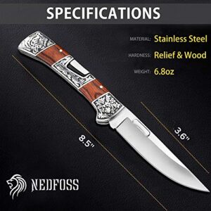 NedFoss Folding Pocket Knife for Men, Temperament Gentleman's Knife with Back Lock and Pocket Clip, Elegent Cool Knives Collection Gift For All