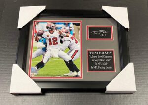 tom brady buccaneers laser engraved autographed rp plate framed 8x10 photo
