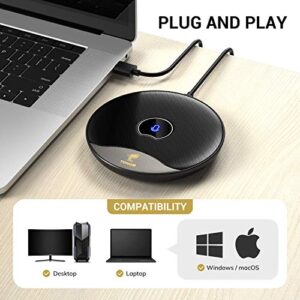 TONOR USB Conference Microphone, 360° Omnidirectional PC Computer Condenser Mic with Mute Button for Online Meeting/Class, Zoom Call, Skype Chatting, Plug & Play (TM20)