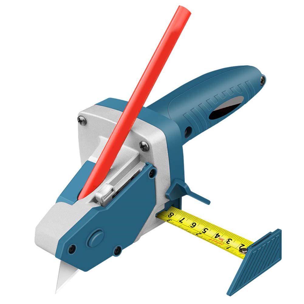 Toyfun Portable Gypsum Board Cutting Tool, Manual High Accuracy Drywall Cutter Machine with Measuring Tape and Utility Knife, Convenient to Measure, Mark and Cut Drywall, Wood