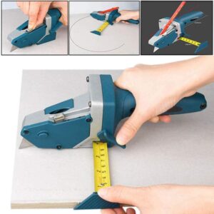 Toyfun Portable Gypsum Board Cutting Tool, Manual High Accuracy Drywall Cutter Machine with Measuring Tape and Utility Knife, Convenient to Measure, Mark and Cut Drywall, Wood