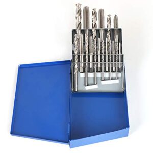 COMOWARE Drill and Tap Sets, HSS Jobber Length Drill Bits with Metal Indexed Case | 18-Piece, 6-32 to 1/2"-13 Tap Sizes