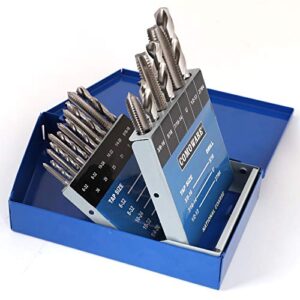 comoware drill and tap sets, hss jobber length drill bits with metal indexed case | 18-piece, 6-32 to 1/2"-13 tap sizes