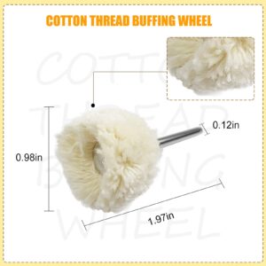 JIALUCONG 10pcs 1/8inch Cotton Polishing Buffing Wheel for Dremel Polishing Kit - Polishing Wheel or Silver Polish Wheel - Watch Polishing Kit - Jewelry Polishing Kit