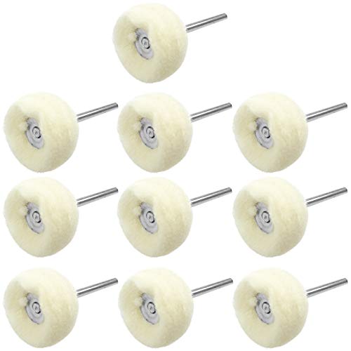 JIALUCONG 10pcs 1/8inch Cashmere Polishing Buffing Wheel for Dremel Polishing Kit - Polishing Wheel or Silver Polish Wheel - Watch Polishing Kit - Jewelry Polishing Kit…