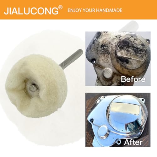 JIALUCONG 10pcs 1/8inch Cashmere Polishing Buffing Wheel for Dremel Polishing Kit - Polishing Wheel or Silver Polish Wheel - Watch Polishing Kit - Jewelry Polishing Kit…