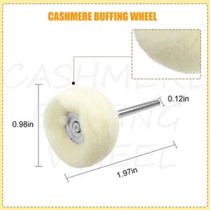 JIALUCONG 10pcs 1/8inch Cashmere Polishing Buffing Wheel for Dremel Polishing Kit - Polishing Wheel or Silver Polish Wheel - Watch Polishing Kit - Jewelry Polishing Kit…