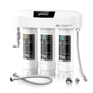 frizzlife under sink water filter system sk99-new, direct connect, nsf/ansi 53&42 certified to remove lead, chlorine, odor & bad taste- 0.5 micron, quick change, usa tech support