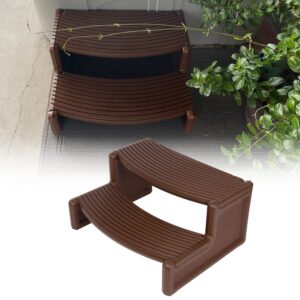 ecotric spa and hot tubs step plastic stairs for round straight sided spa espresso slip-resistant outdoor indoor