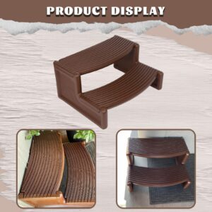ECOTRIC Spa and Hot Tubs Step Plastic Stairs for Round Straight Sided Spa Espresso Slip-Resistant Outdoor Indoor