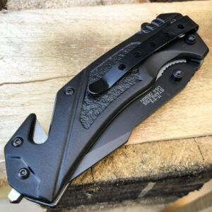 8.25" Tac- Force Military Tanto Tracker Rescue Spring Assisted Pocket Stainless Steel Blade Folding Knife