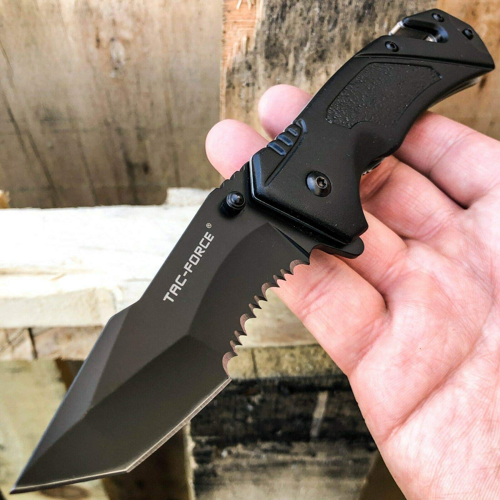 8.25" Tac- Force Military Tanto Tracker Rescue Spring Assisted Pocket Stainless Steel Blade Folding Knife