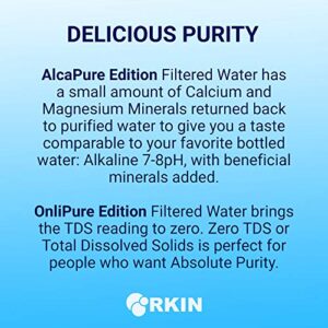 AlcaPure Reverse Osmosis Under Sink Water Filter System | High Capacity 5 Stage Filtration System by RKIN | Includes a Chrome Lead-Free faucet | Superior Tasting, purified, Alkaline pH drinking water.