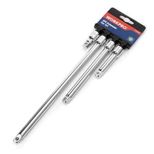 workpro w074459 3/8 in. socket drive extension bar set, heat-treated steel construction (single pack)