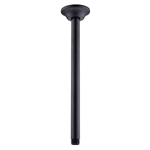 BESTILL 12 Inch Ceiling Mount Shower Arm and Flange, Matte Black