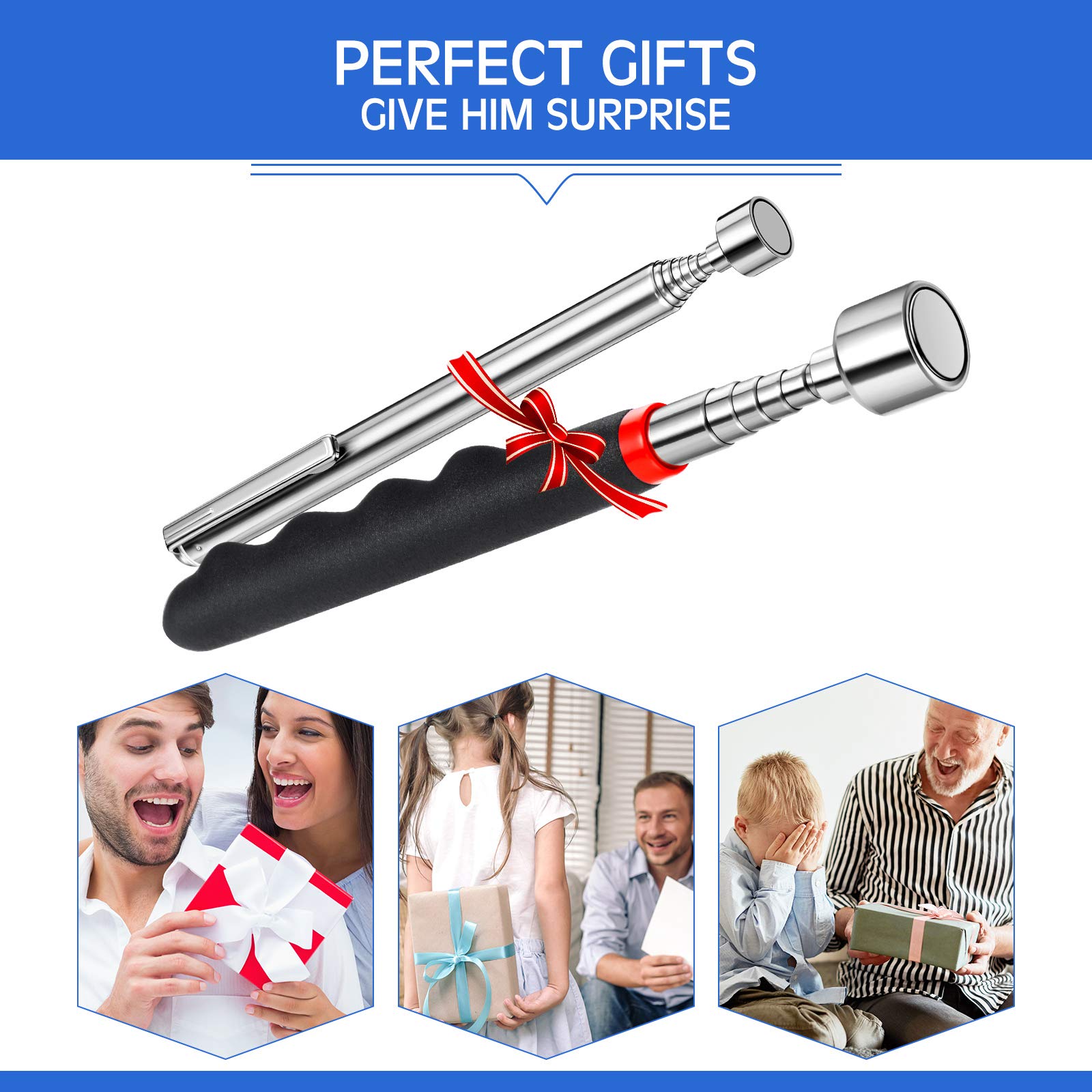 Telescoping Magnet Pick up Tools Include 20 lb Magnetic Tool and 3 lb Telescoping Magnet Stick Gadget for Hard to Reach Places Suitable for Birthday Father’s Day and Christmas (2)
