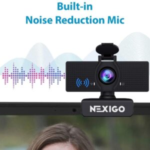 NexiGo N60 1080P Web Camera, HD Webcam with Microphone & Privacy Cover, USB Computer Camera, 110-degree Wide Angle, Plug and Play, for Zoom/Skype/Teams/OBS, Conferencing and Video Calling (Renewed)