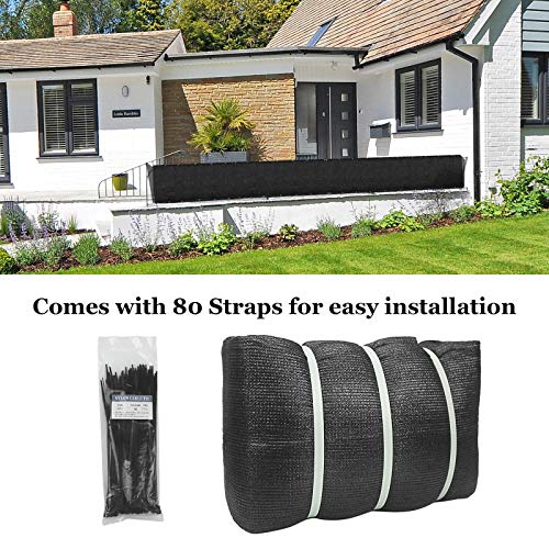 Orgrimmar Privacy Screen Fence Black 6’x50’ Heavy Duty Garden Fence Mesh Shade Net Cover for Outdoor Wall Porch Patio Backyard Balcony