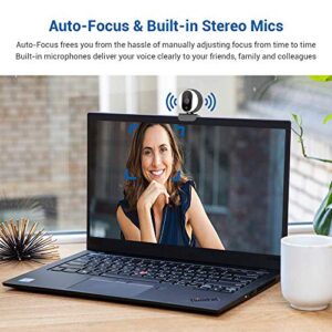 NexiGo Streaming Webcam with Ring Light and Dual Microphone, Advanced Auto-Focus, Adjustable Brightness with Touch Control, 1080P Web Camera for Zoom Skype Facetime, PC Mac Laptop (Renewed)