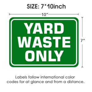 Yard Waste Sticker Yard Waste Only Signs 2 Pack 10" x 7" Recycle Yard Debris Only Stickers, Self Adhesive Vinyl Water Proof Yard Waste Decals, Outdoor & Indoor