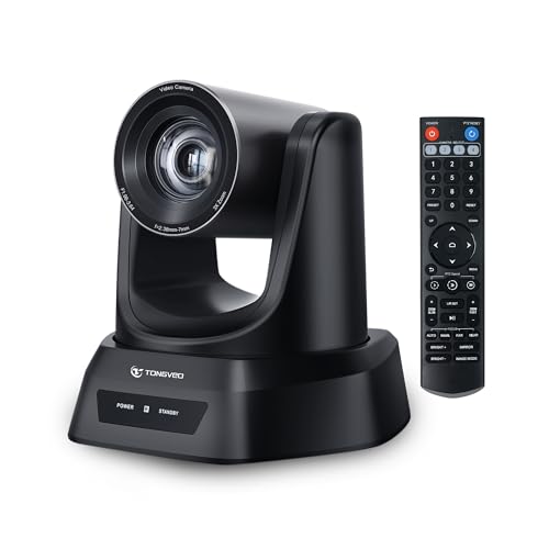 TONGVEO 3X Optical Zoom PTZ Camera 1080P 60fps USB 3.0 114-Degree Wide-Angle for Video Conference Business Meeting Live Streaming Online Learn with Zoom Skype Teams OBS and More