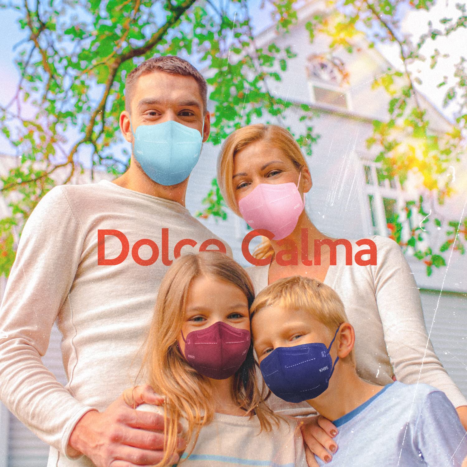 Dolce Calma KN95 Face Mask, 60 Pack Individually Wrapped 5-Ply Breathable & Comfortable Multicolor Masks for Men and Women, KN95 Masks for Adults with Adjustable Nose Clip & Flexible Earloop KN95 Mask