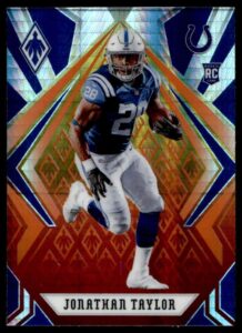 2020 fanatics exclusive phoenix football fire burst prizm #118 jonathan taylor rc rookie indianapolis colts official nfl trading cardq